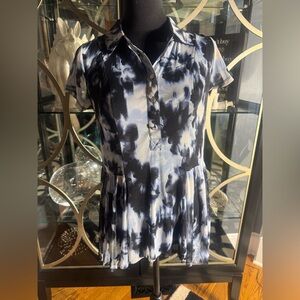 INC International Concepts Black and White Women's Top